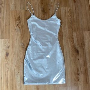 Silver mini dress
